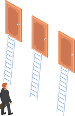 Businessman selecting decision  Illustration