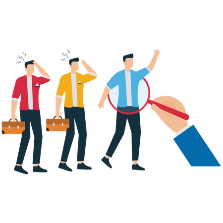 Businessman selecting job candidate  Illustration