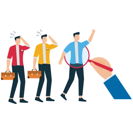 Businessman selecting job candidate  Illustration