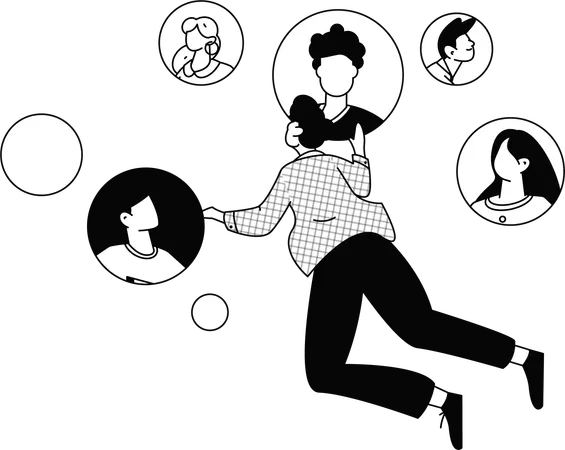 Businessman  selecting new employee  Illustration