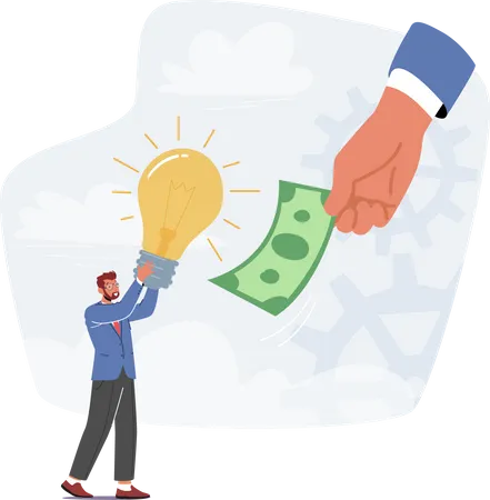 Businessman Selling Idea  Illustration