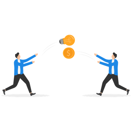 Businessman selling idea  Illustration
