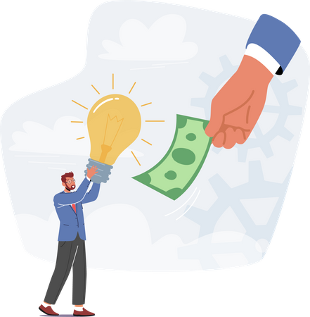 Businessman Selling Idea  Illustration
