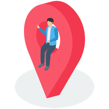 Businessman Send Live Location  Illustration