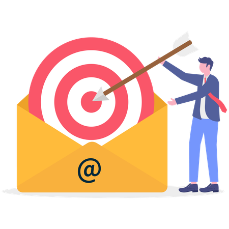 Businessman sending business goal mail  Illustration