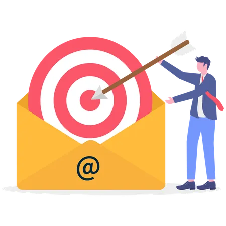 Businessman sending business goal mail  Illustration