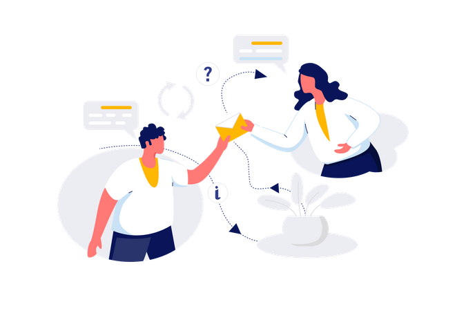 Businessman sending business mail  Illustration