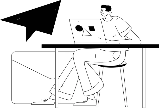 Businessman sending marketing mails  Illustration