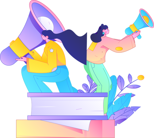 Businessman sending marketing mails to customers  Illustration