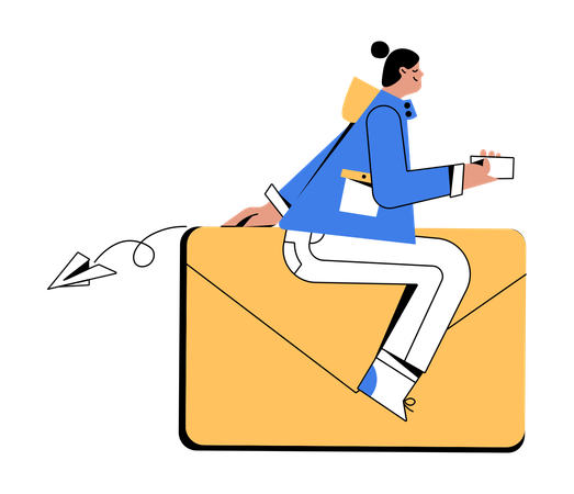 Businessman sends delivery mail  Illustration