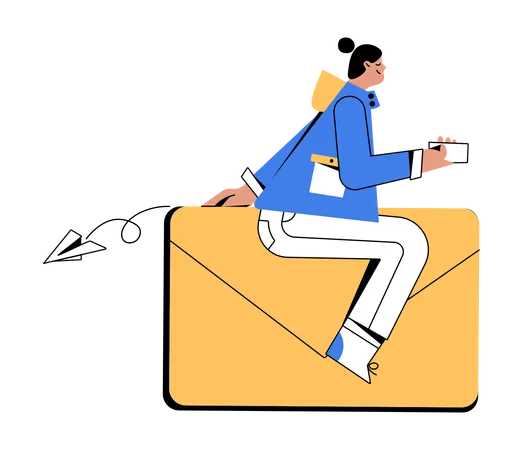 Businessman sends delivery mail  Illustration