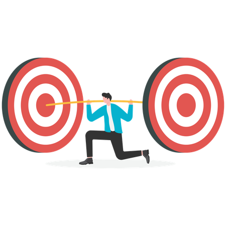 Businessman serious about targets  Illustration