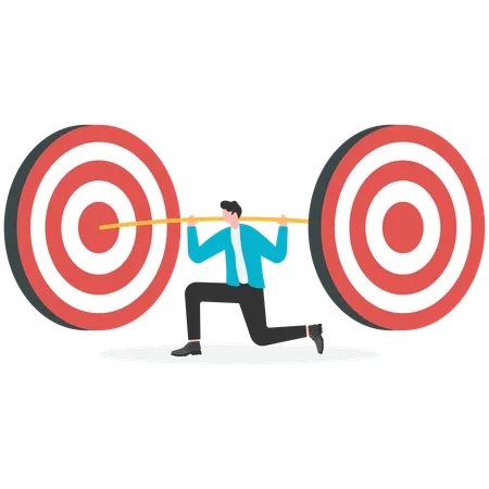 Businessman serious about targets  Illustration