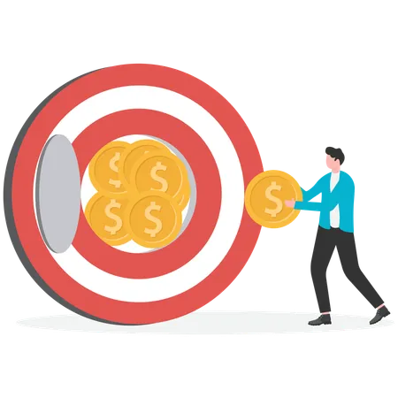 Businessman set money target  Illustration