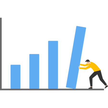 Businessman set the bars on the chart that perform the best  Illustration