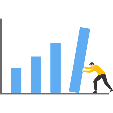 Businessman set the bars on the chart that perform the best  Illustration