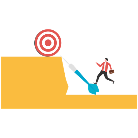 Businessman set their business goals to help them reach top in market  Illustration