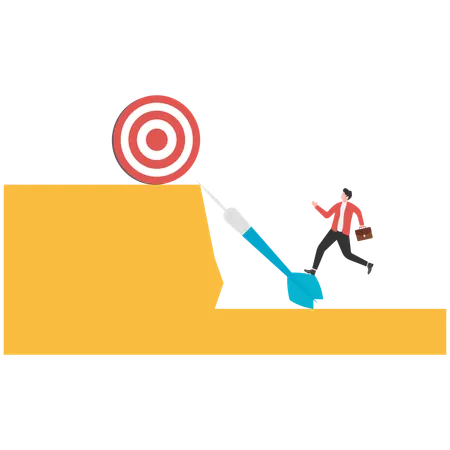 Businessman set their business goals to help them reach top in market  Illustration