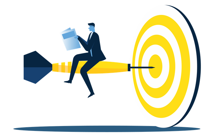 Businessman set their business target  일러스트레이션