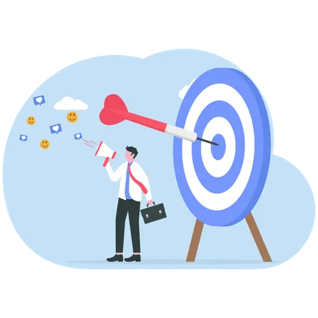 Businessman sets up marketing targets  Illustration