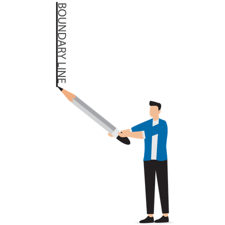 Businessman setting business boundaries  Illustration