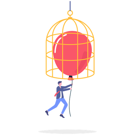 ビジネスの罠を仕掛けるビジネスマン  イラスト