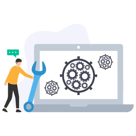 Businessman setting configuration  Illustration