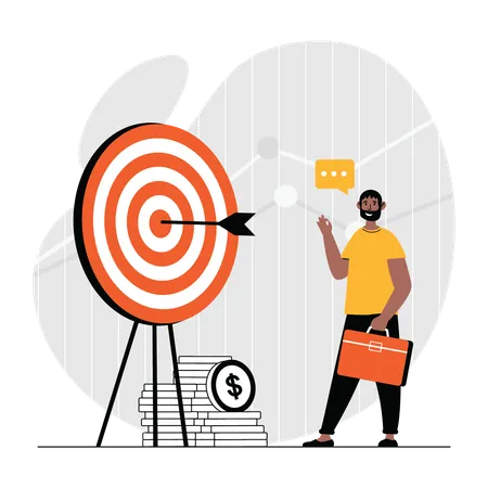 Businessman setting up business target  Illustration