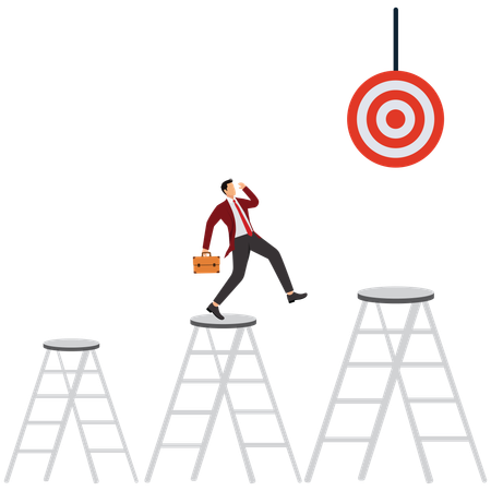 Businessman setting up business target  Illustration