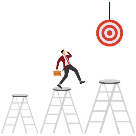 Businessman setting up business target  Illustration