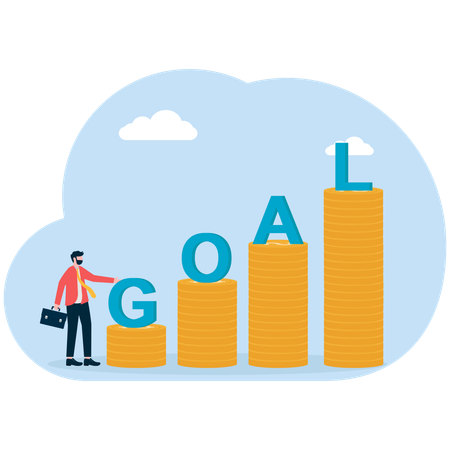 Businessman setting up company goals  Illustration