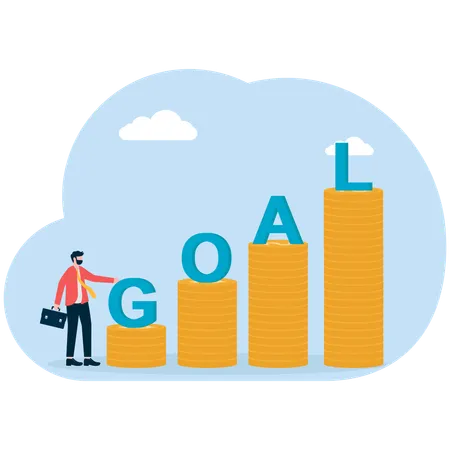 Businessman setting up company goals  Illustration