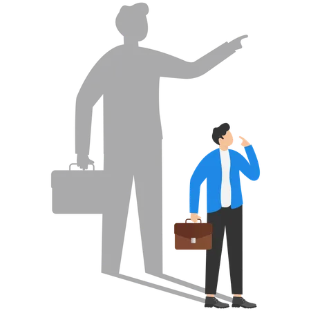 Businessman Shadow Pointing With Him Concept Business Illustration Vector Flat Illustration
