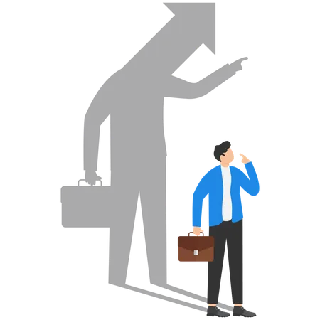 Businessman shadow pointing with him  Illustration