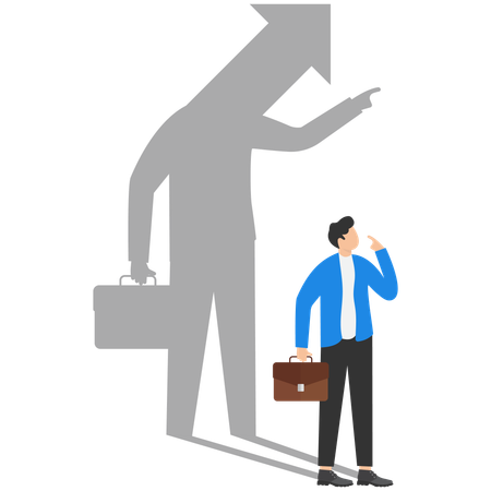 Businessman shadow pointing with him  Illustration