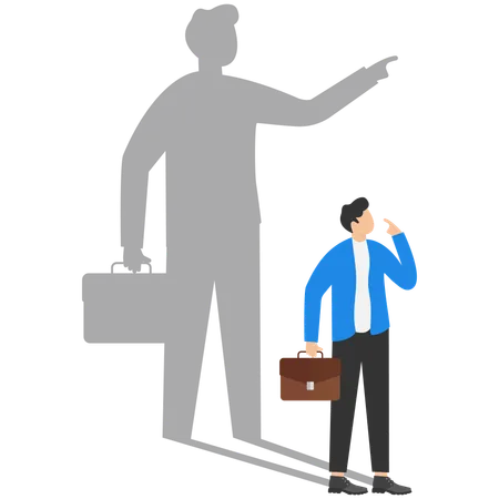 Businessman shadow pointing with him  Illustration