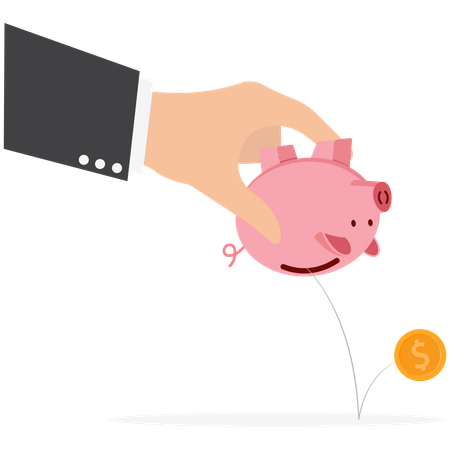 Businessman Shaking Empty Piggy Bank  Illustration