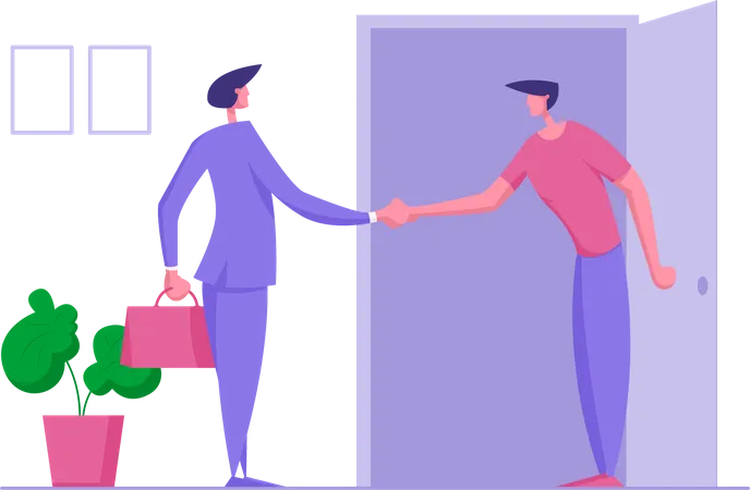 Businessman Shaking Hand to Partner  Illustration