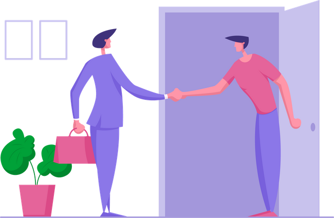 Businessman Shaking Hand to Partner  Illustration