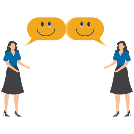 Businessman share feedback emoji with teammate symbolizing team communication and idea improvement  Illustration