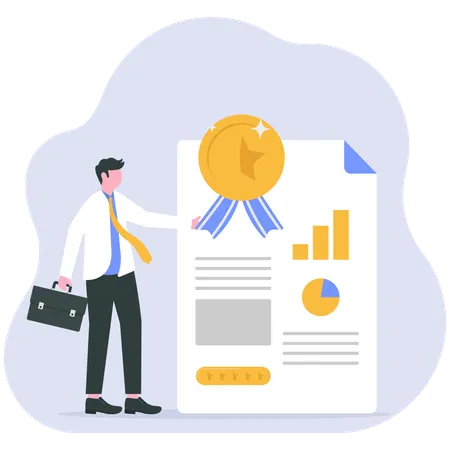 Businessman shares business document  Illustration