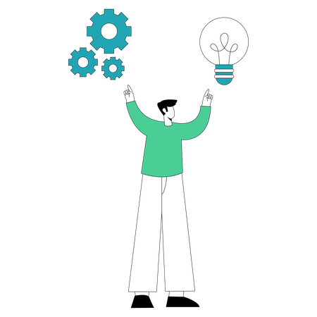 Businessman  shares creative idea  Illustration
