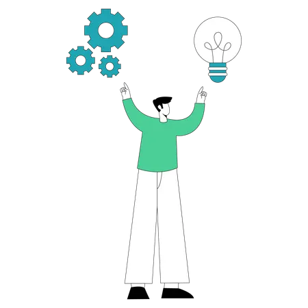 Businessman  shares creative idea  Illustration