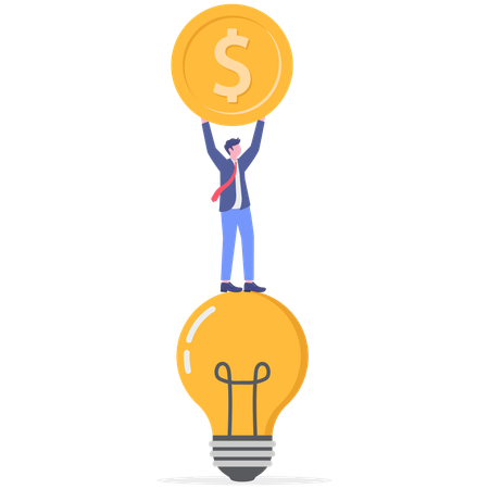 Businessman shares creative ideas  Illustration