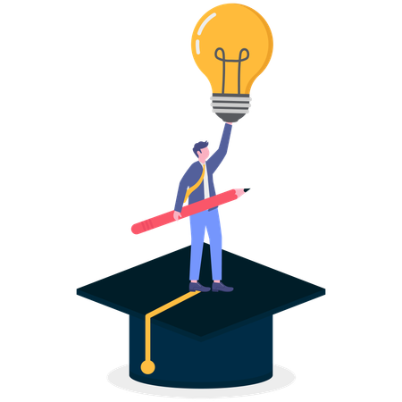 Businessman shares creative ideas  Illustration