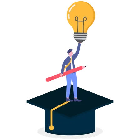Businessman shares creative ideas  Illustration