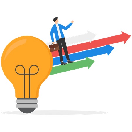 Businessman shares creative ideas  Illustration