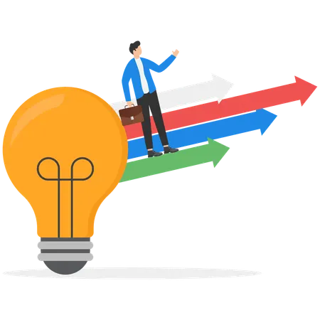 Businessman shares creative ideas  Illustration