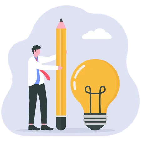 Businessman shares creative ideas  Illustration