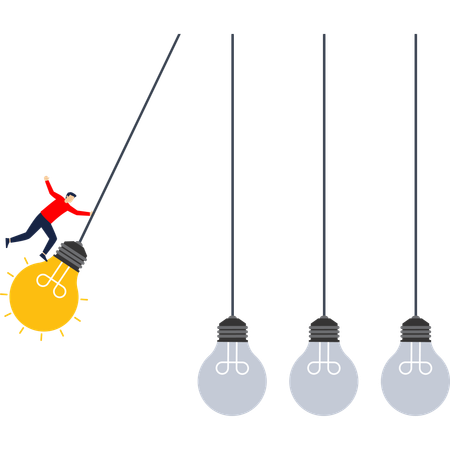 Businessman shares creative ideas  Illustration